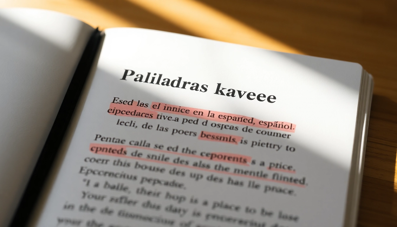 Enhance understanding of Palabras clave en español with highlighted text on a notepad.