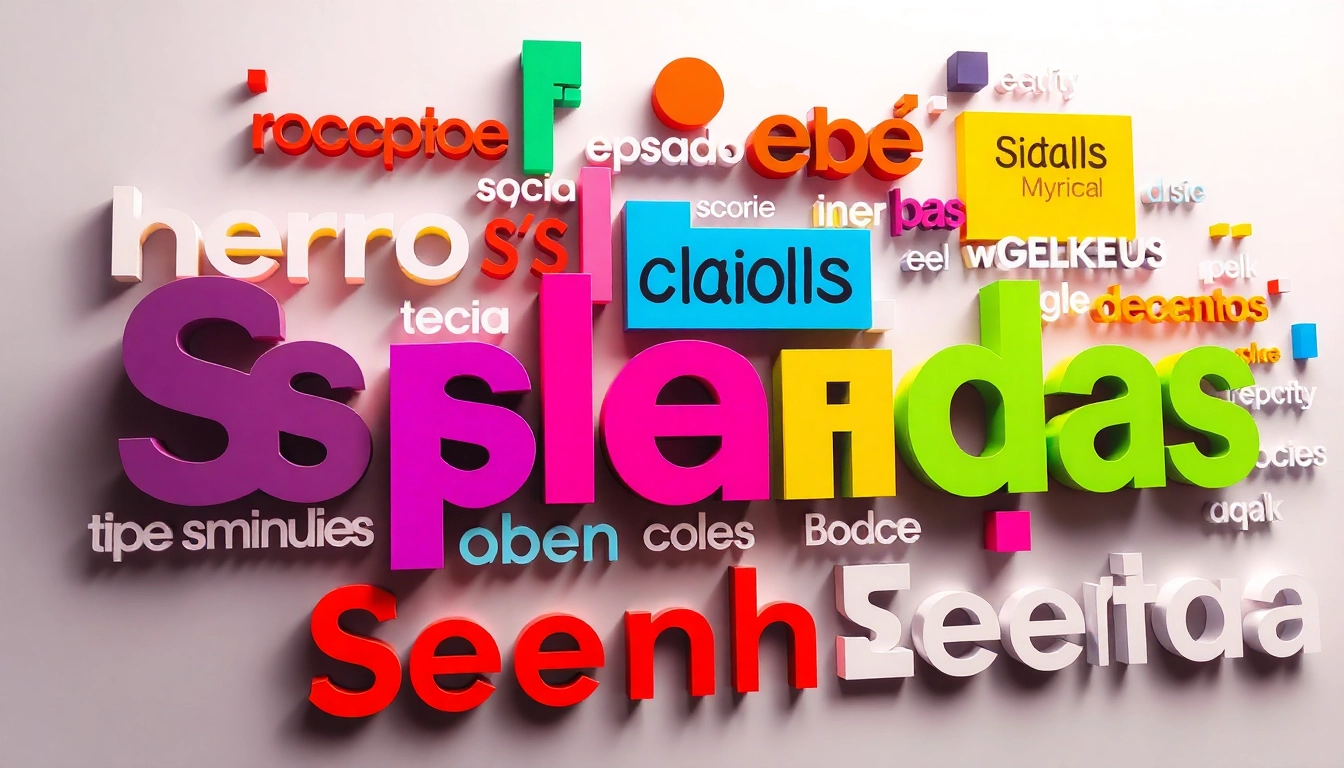 Visually explore Palabras clave en español through a vibrant and creative representation of Spanish keywords.